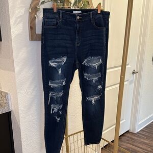 Women's Skinny Jeans in Dark Blue